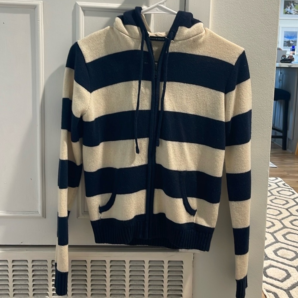 Alana Will Striped Zip Up Sweater